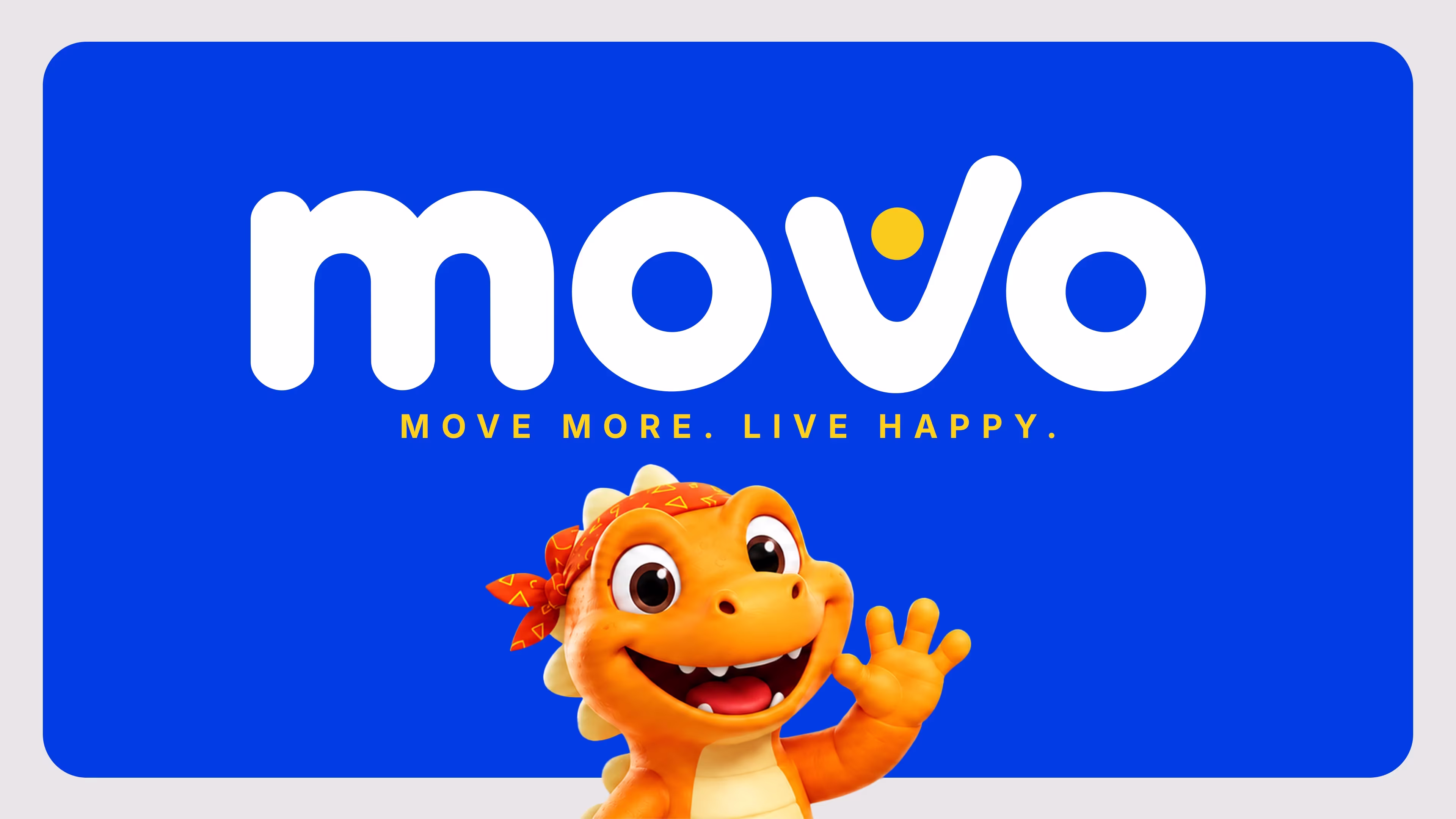 Movo brand identity with mascot character