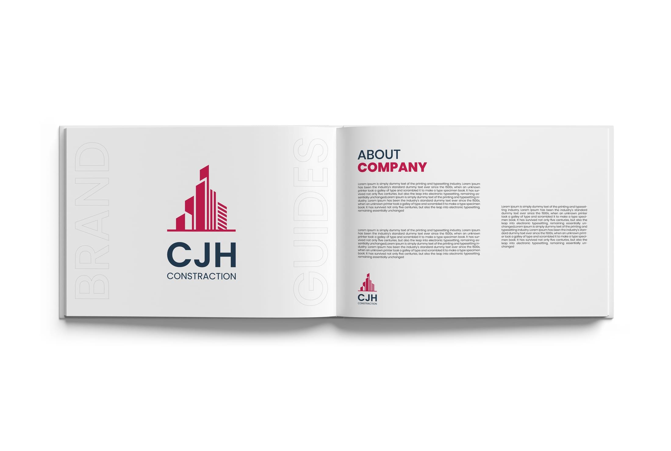 CJH Construction brand identity and style guide