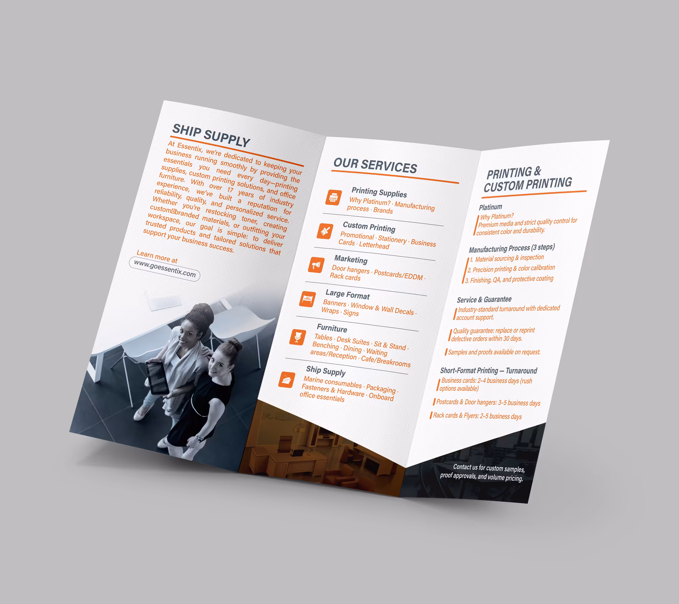 Essentix service foldout