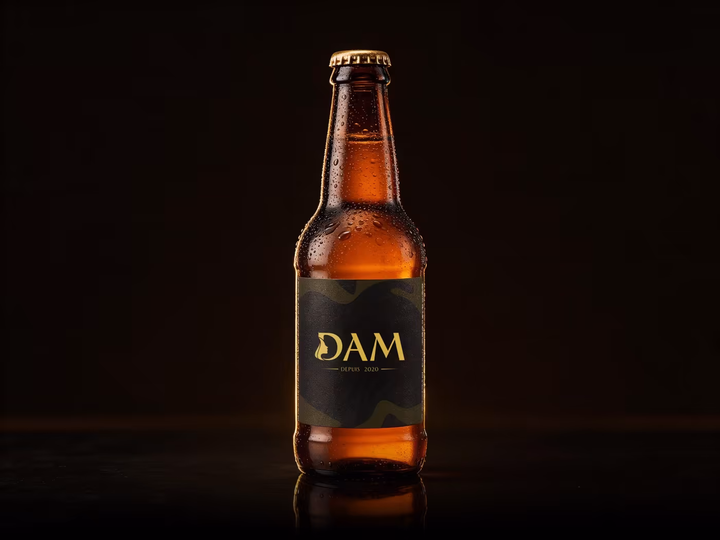 Bottle label logo mockup