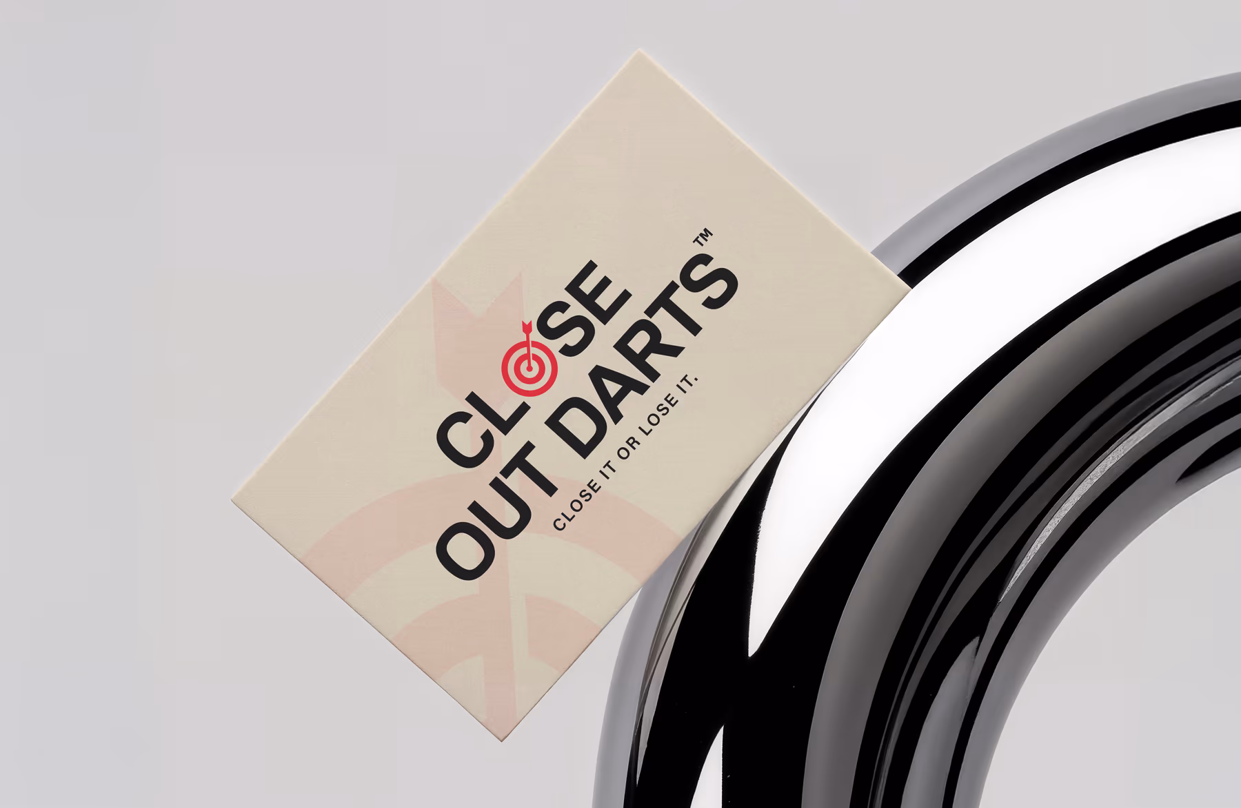 Close Out Darts logo card mockup