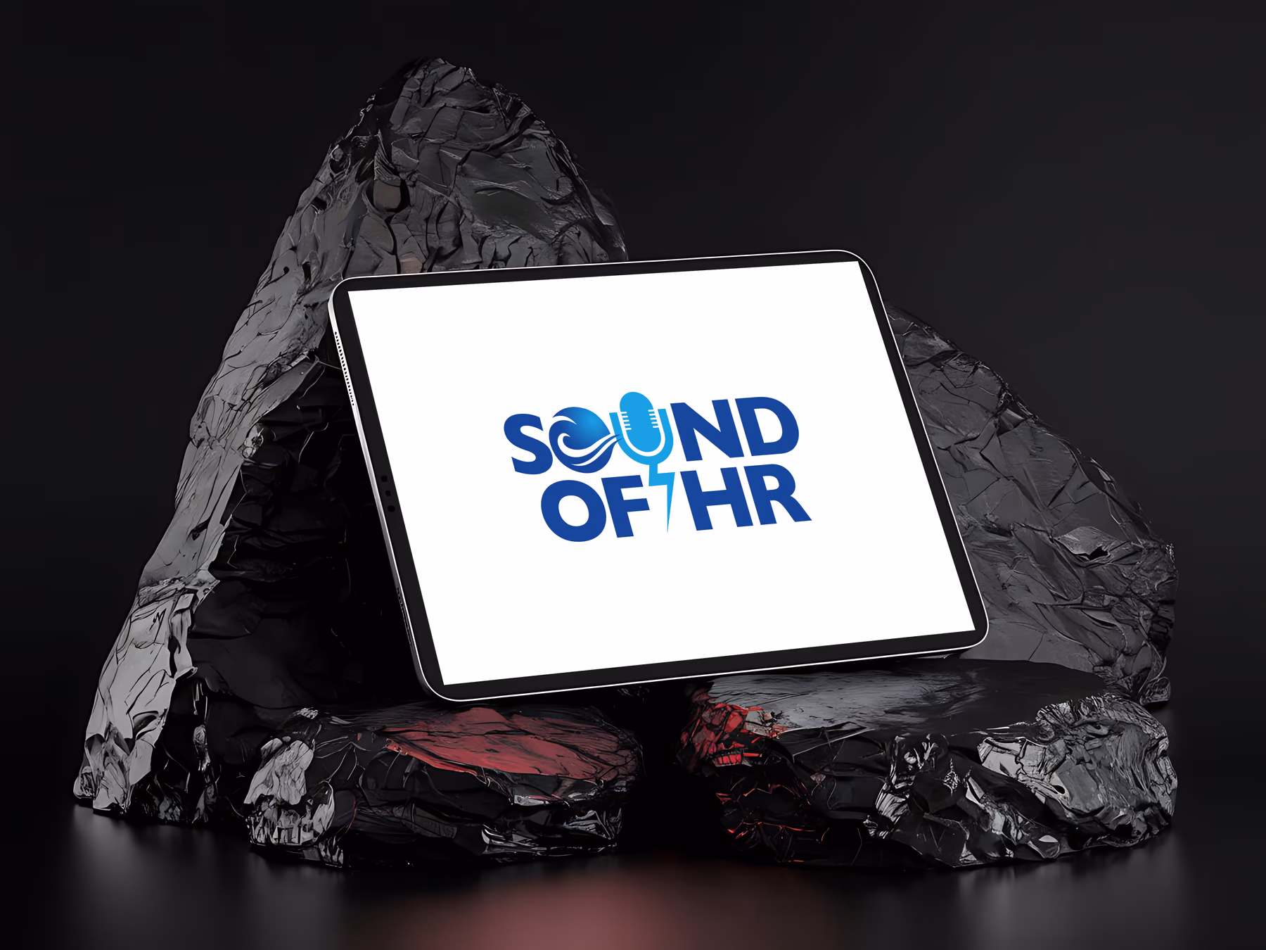 Sound of HR logo displayed on a tablet mockup