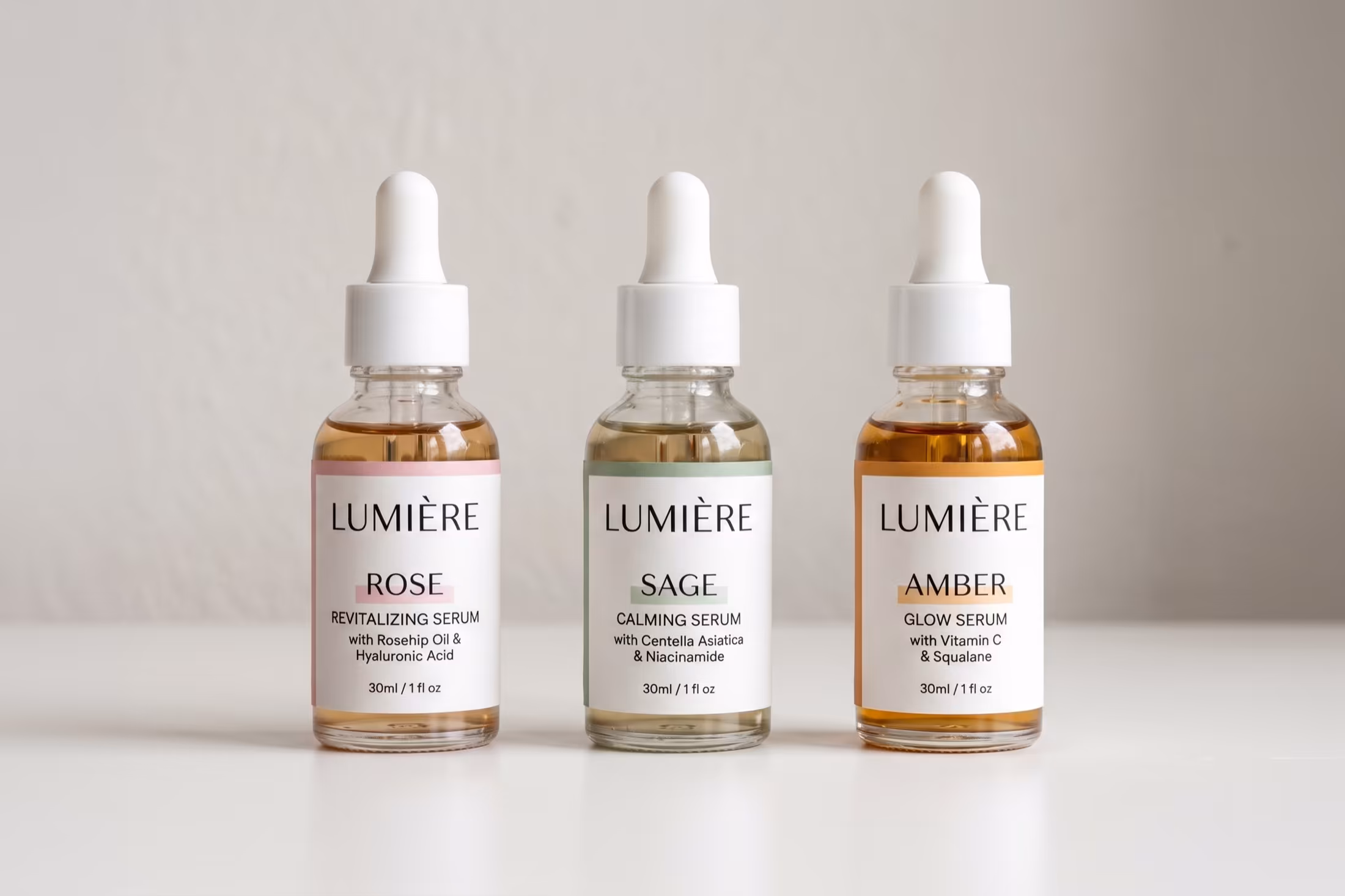 Beauty product label family mockup